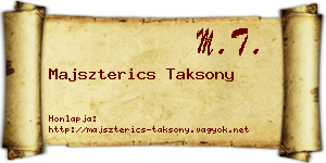 Majszterics Taksony névjegykártya